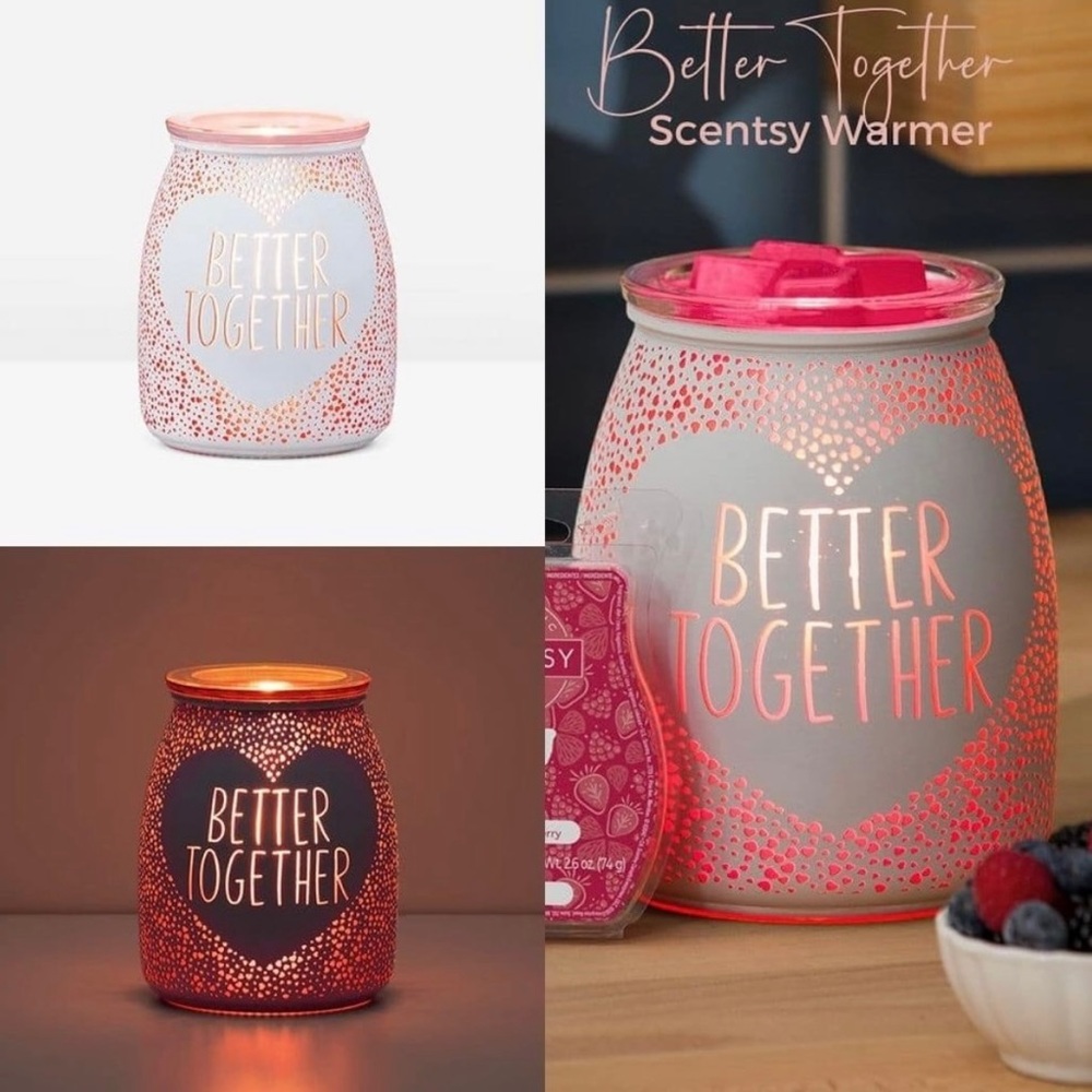 ❤️ SCENTSY Better Together Wax Candle Warmer Heart Love Valentine’s Decor Pink - Picture 4 of 5